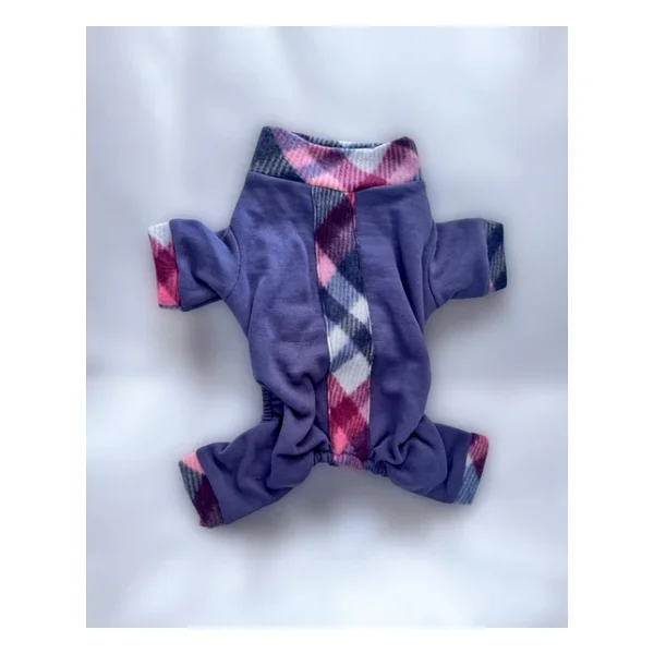 Monogram Purp Polar Kedi Tulum Pijama - Görsel 4