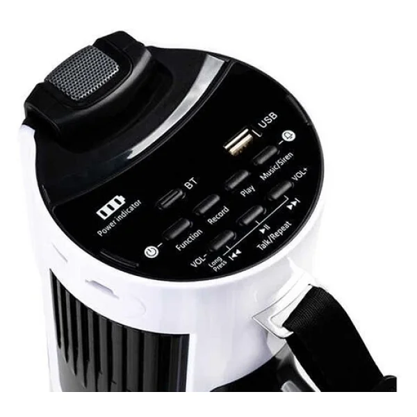 Westa Megafon USB Li Bluetooth Şarjlı Mikrofonlu 100 Watt Cankurtaran Çalışma Alanı Dış Alan Hoparlör Megafonu - Görsel 5