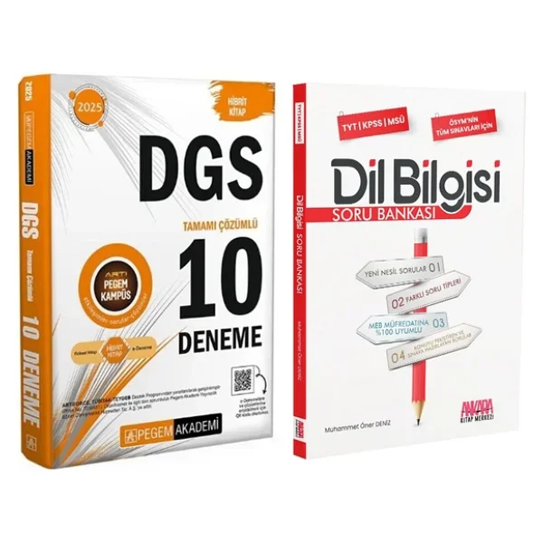 Pegem Yayınları 2025 Dgs 10 Deneme Ve Akm Dil Bilgisi Soru Bankası Seti 2 Kitap - Görsel 3