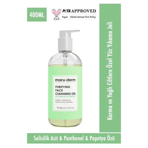Maru.Derm Karma Ve Yağlı Ciltler İçin 400 Ml Yüz Yıkama Jeli - Görsel 5