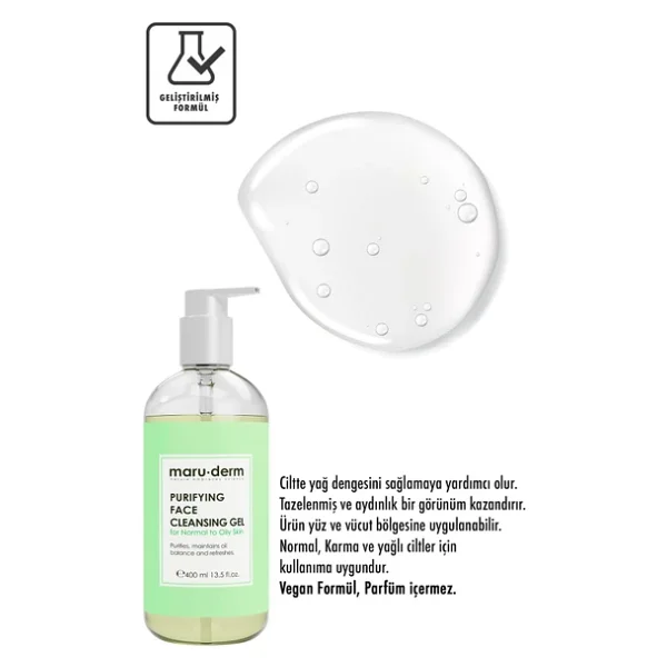 Maru.Derm Karma Ve Yağlı Ciltler İçin 400 Ml Yüz Yıkama Jeli - Görsel 3