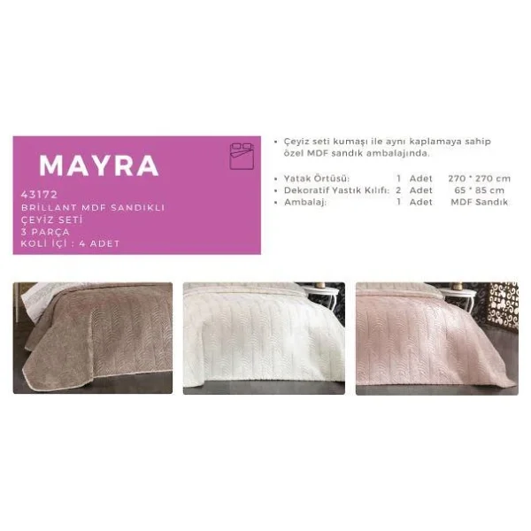 Brıllant Mayra 43172 Mdf Sandıklı Ceyız Setı 3 Parca - Görsel 4
