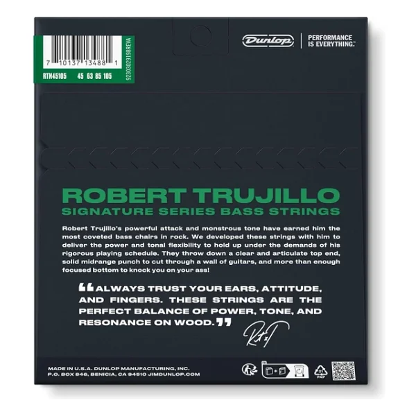 Jim Dunlop Rtn45105 Robert Trujillo Nickel Wound 45-105 Bas Gitar Teli - Görsel 5