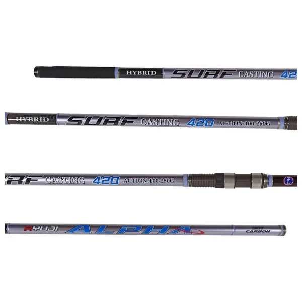 Ryuji Alpha 420 Cm 100-250g Atarlı Karbon 3 Parça Surf Kamış Fuji Halka Hybrid Uç - Görsel 7