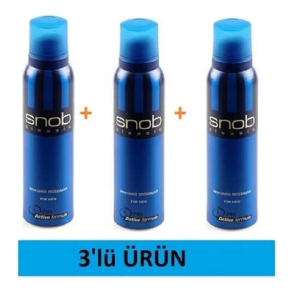 Snob Classic 150 Ml 3 Adet Deo Sprey - Görsel 5