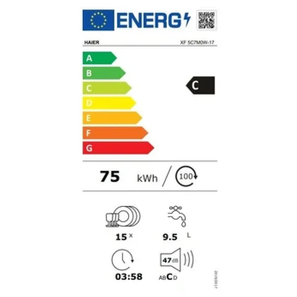 Haier XF 5C7M0W-17 Wi-Fi 8 Programlı Bulaşık Makinesi - Görsel 5