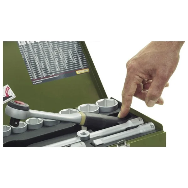 Proxxon 23040 1/4" - 1/2" Cırcır Kollu 56 Parçalı Lokma Ve Bits Takımı - Görsel 6