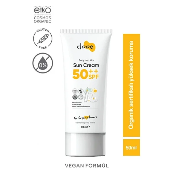 Clooe Organik Vegan Hipoalerjenik Glutensiz 50 Spf Güneş Kremi (50ml) Clooe - Görsel 4