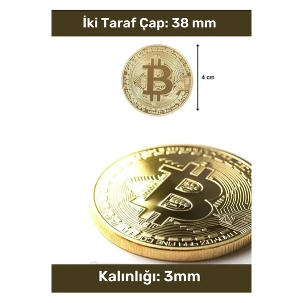 Deluxe Series Kutulu Hediyelik Kripto Hatıra Koleksiyon Bitcoin Madeni Para Altın Rengi 10 Adet - Görsel 2