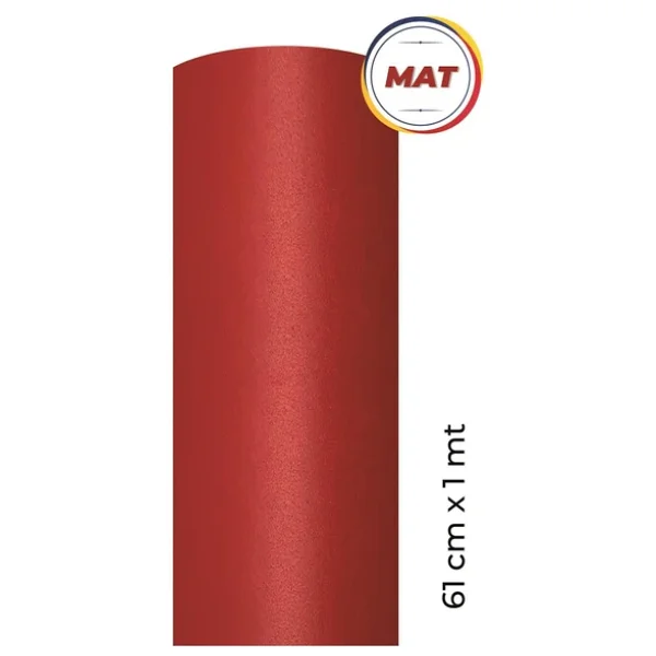 Ecce Mat Kırmızı Kendinden Yapışkanlı Kaplama Folyosu 61 Cm X 1 Mt - Görsel 3