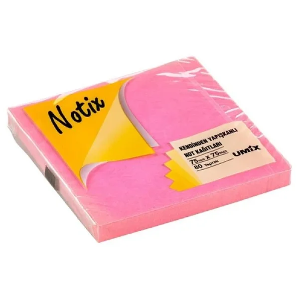 Notix Yapışkanlı Not Kağıdı Neon Pembe 75 Mm X 75 Mm 80 Yaprak - Görsel 3