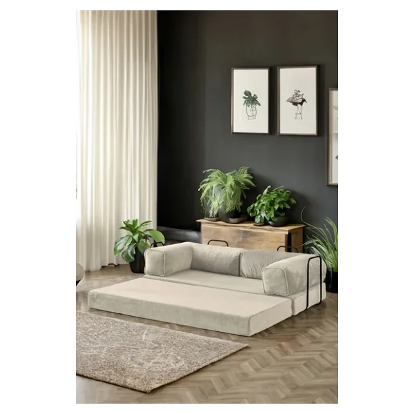 Modalife Legoom Açılır Kanepe Yatak Olabilen Rahatlama , Aktivite Koltuğu, Krem - Görsel 2