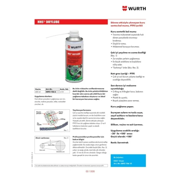 Würth 400 Ml Hhs Drylube Kuru Zincir Yağlama - Görsel 5