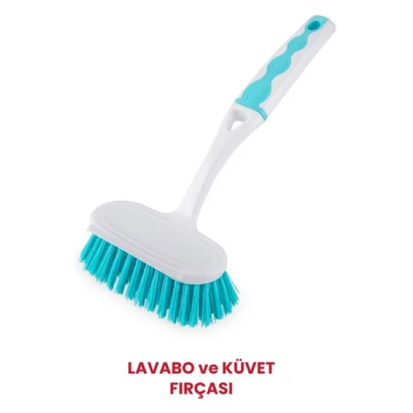 Flora 4 Lü Softline Temizlik Seti, F393 Lavabo Fırçası + F300 Bulaşık Fırçası + F309 Camsil + F308 Pompa - Görsel 2