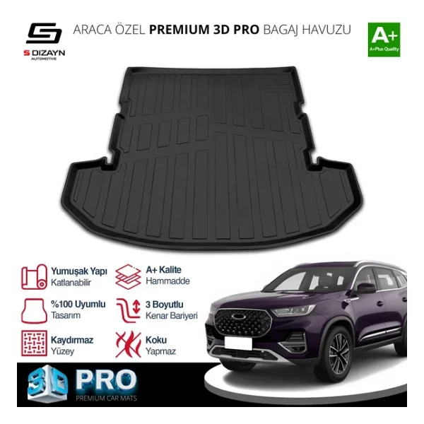 S-Dizayn Chery Tiggo 8 Pro 3d Pro Bagaj Havuzu 2022 Üzeri A+ Kalite - Görsel 3