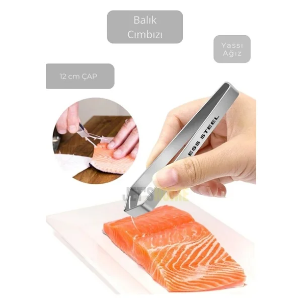 Düz Uçlu Balık Cımbızı Kılçık Cımbızı Paslanmaz Çelik Balık Kılçık Temizleme 12 Cm - Görsel 4