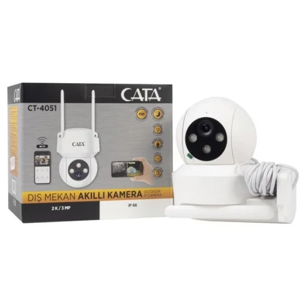 Cata Ct-4051 V2 Gece Görüşlü Akıllı Dış Mekan Kamera (Yeni Model) - Görsel 7