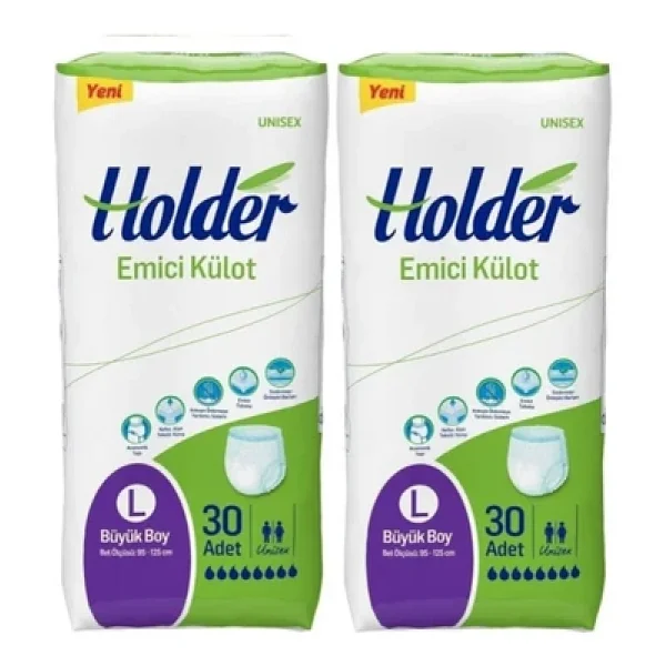 Holder Emici Külot Büyük Boy L 30'lu 2 Adet Hasta Bezi - Görsel 4