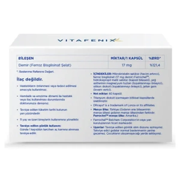 Vitafenix Demir 60 Kapsül - Görsel 4