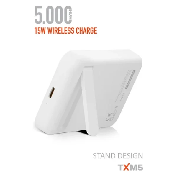 Powerway Txm5 Beyaz 5000 mAh Hızlı Şarj Magsafe Powerbank - Görsel 7