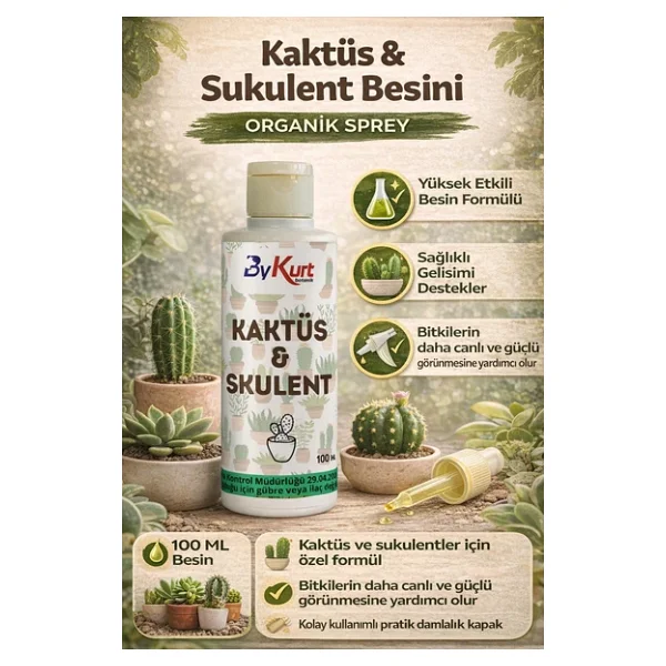 Bykurt Kaktüs & Sukulent Besini 100ml Yavru Ve Çiçek Gelişimini Destekleyen Organik Besin 100 Ml - Görsel 5
