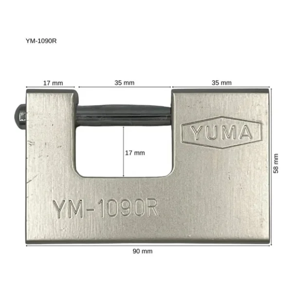 Yuma Ym-1090r 90 Mm Kayar Milli Döküm Asma Kilit - Görsel 3