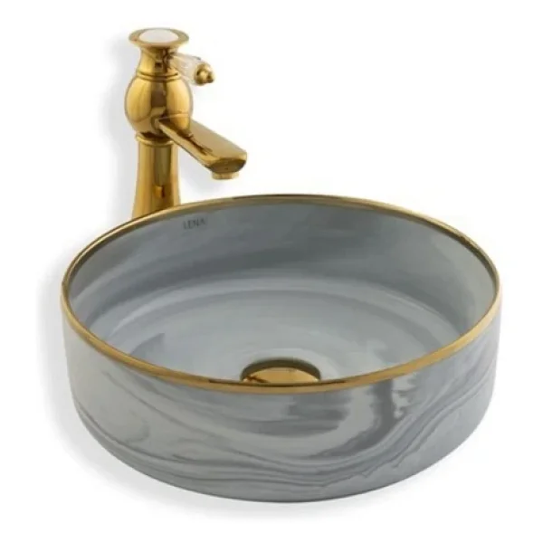 Lena E-7026 Tezgah Üstü Porselen Lavabo - Görsel 5