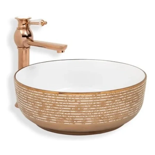 Lena E-8301 Tezgah Üstü Porselen Lavabo - Görsel 5