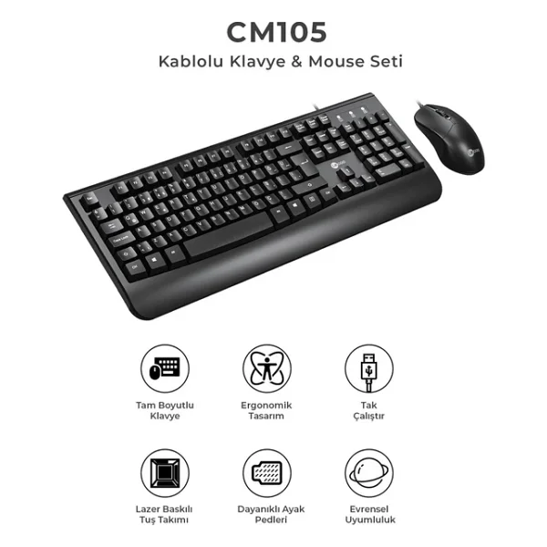 Lenovo Lecoo Cm105 Siyah Kablolu Klavye Mouse Seti - Görsel 9