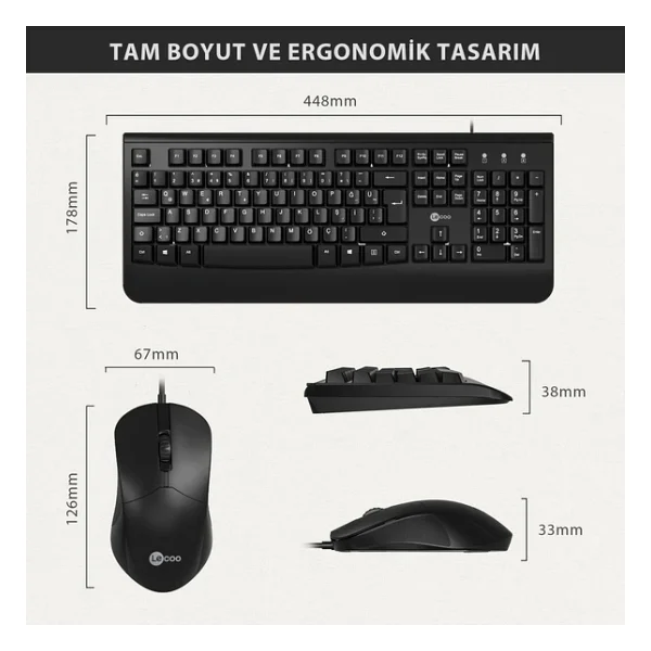 Lenovo Lecoo Cm105 Siyah Kablolu Klavye Mouse Seti - Görsel 7