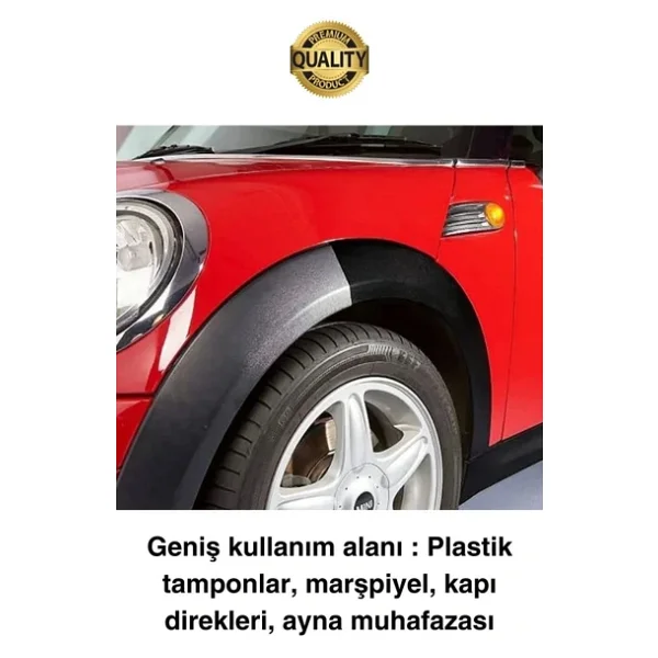 Premium Araç Dış Plastik Aksam Siyah Tampon Boyası Parlak Onarım Dodik Temizlik Sünger Hediye 75 Ml - Görsel 2