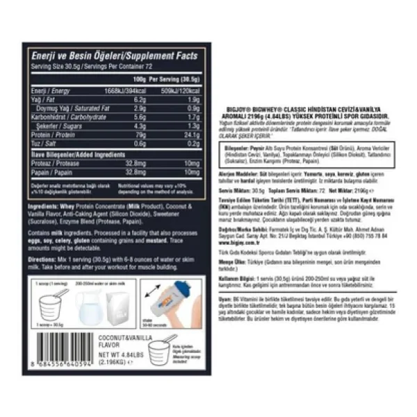 Bigjoy Bigwhey Classic 2196 Gr Whey Protein Tozu - Görsel 8