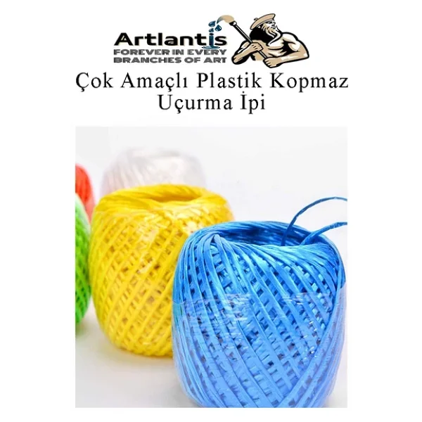Çok Amaçlı Plastik Kopmaz Uçurtma İpi Çamaşır İpi 4 Adet Renkli 200 Metre Naylon İp Çırpı İpi Çizim İnşaat Duvar İpi - Görsel 5