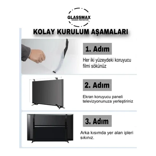 Glassmax Samsung 43q60b (QLED) Uyumlu 43" Inç 109 Ekran TV Ekran Koruyucu - Görsel 7