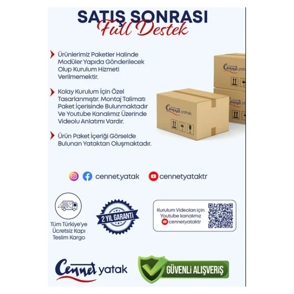 CENNET YATAK Zambak Modeli Tek Kişilik Antibakteriyel Pedli Yatak Full Ortopedik Paket Yaylı Yatak - Görsel 8