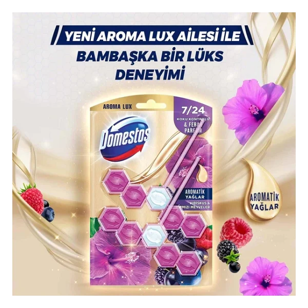 Domestos Aroma Lux Hibiskus & Kırmızı Meyveler Tuvalet Bloğu 100 Gr 2'li - Görsel 3