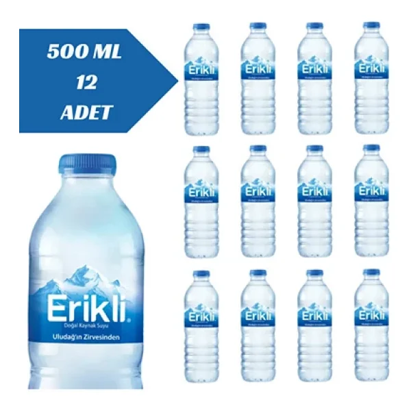 Erikli Doğal Kaynak Suyu 12 Adet 0.5 Litre - Görsel 3