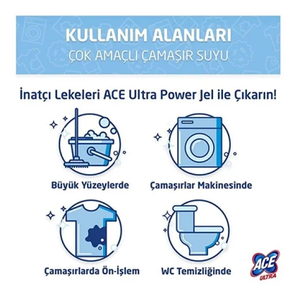Ace Ultra Yoğun Kıvamlı Okaliptus Çamaşır Suyu 750 Ml 4'lü - Görsel 6