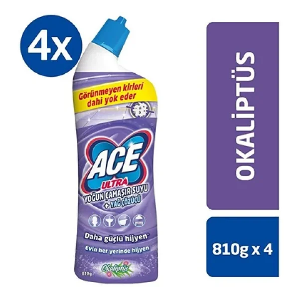 Ace Ultra Yoğun Kıvamlı Okaliptus Çamaşır Suyu 750 Ml 4'lü - Görsel 3