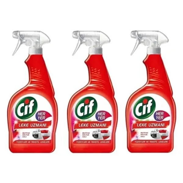 Cif Kırmızı Her Yer 750 Ml 3'lü Leke Uzmanı Sprey - Görsel 4