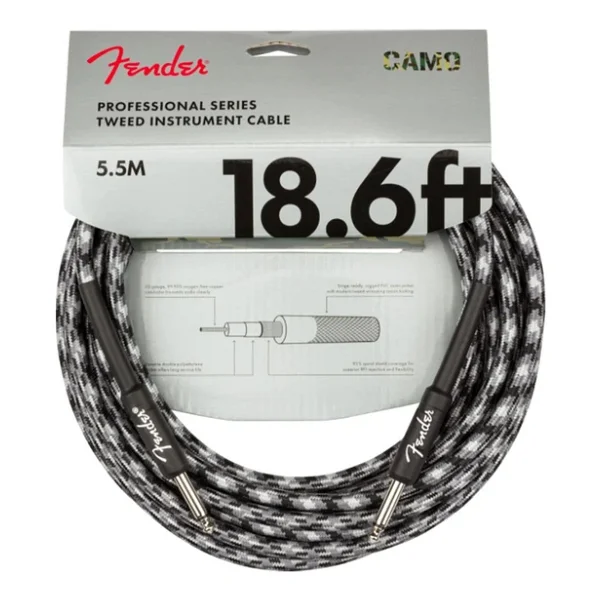 Fender Professional Düz/Düz Uçlu 5m Winter Camo Enstrüman Kablosu - Görsel 4