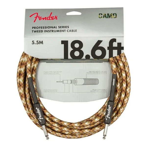 Fender Professional Düz/Düz Uçlu 5m Desert Camo Enstrüman Kablosu - Görsel 3