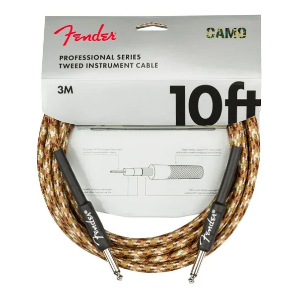Fender Professional Düz/Düz Uçlu 3m Desert Camo Enstrüman Kablosu - Görsel 3