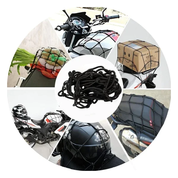 Motosiklet Kask Filesi - 6 Kanca Yeşil 1 Metre Esneyebilir - Görsel 5
