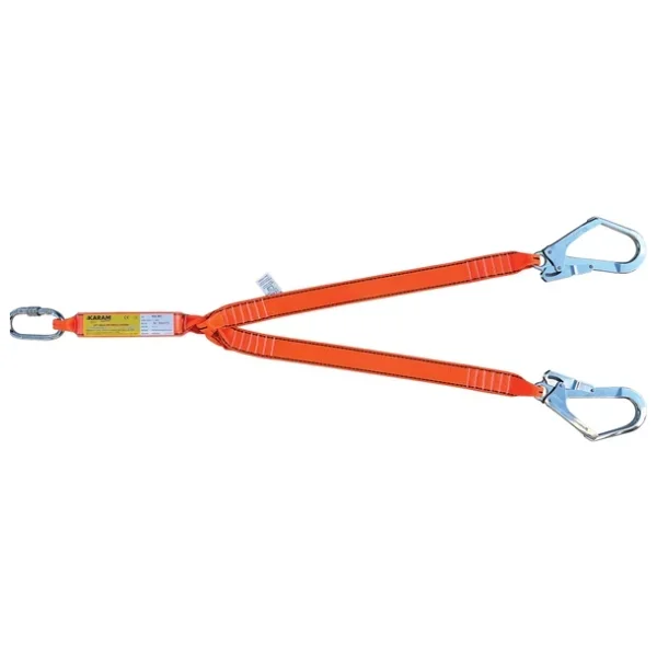Karam Çift Kol Şok Emicili Lanyard Kolon Halatlı Karabinalı Büyük Kancalı - Ka 361 - Görsel 3