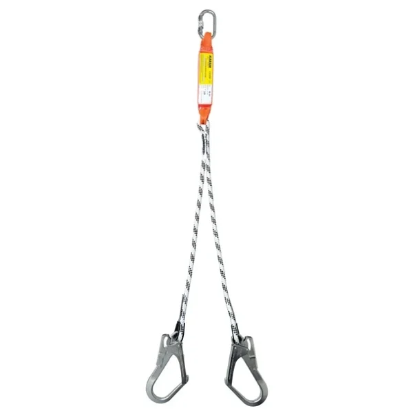 Karam Ka341 Şok Emici Çift Kollu Statik Halatlı Büyük Kancalı Lanyard - Görsel 3