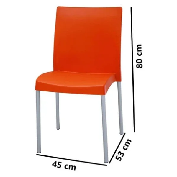 Omnipazar Mt-Cf875 Vortice Plastik Bahçe Balkon Sandalye 4'lü Set - Görsel 6