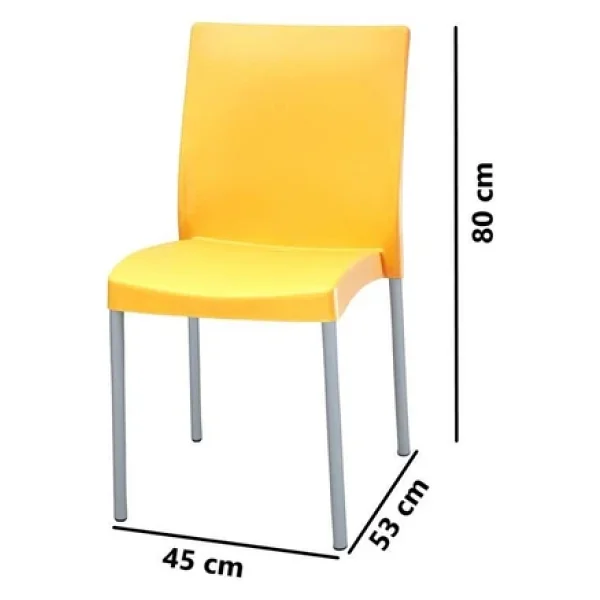 Omnipazar Mt-Cf875 Vortice Plastik Bahçe Balkon Sandalye 4'lü Set - Görsel 8