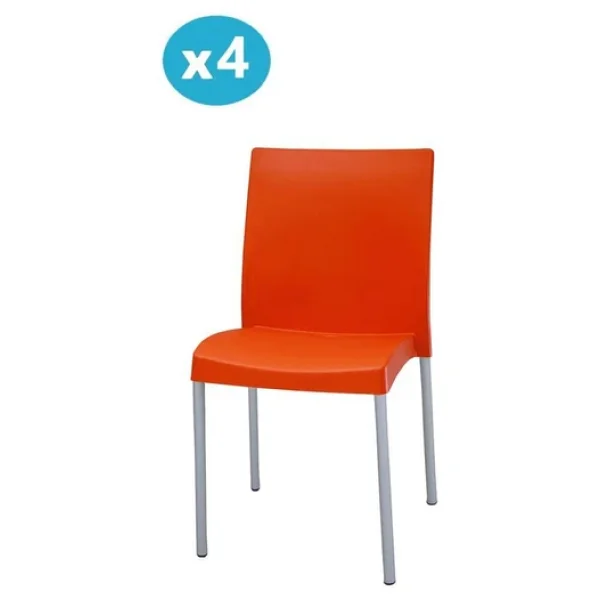 Omnipazar Mt-Cf875 Vortice Plastik Bahçe Balkon Sandalye 4'lü Set - Görsel 5