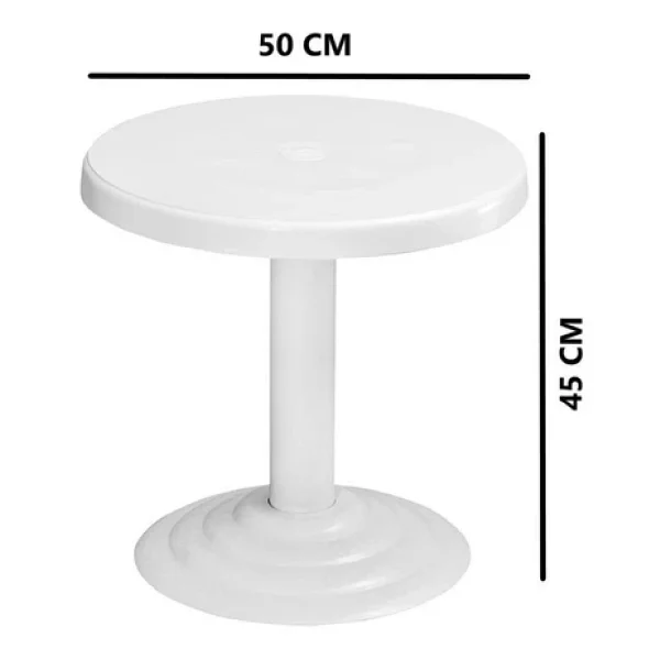 Omnipazar Mt-Gf401 Beyaz Spark Bahçe Balkon Kısa Sehpa Ø50 Cm - Görsel 4